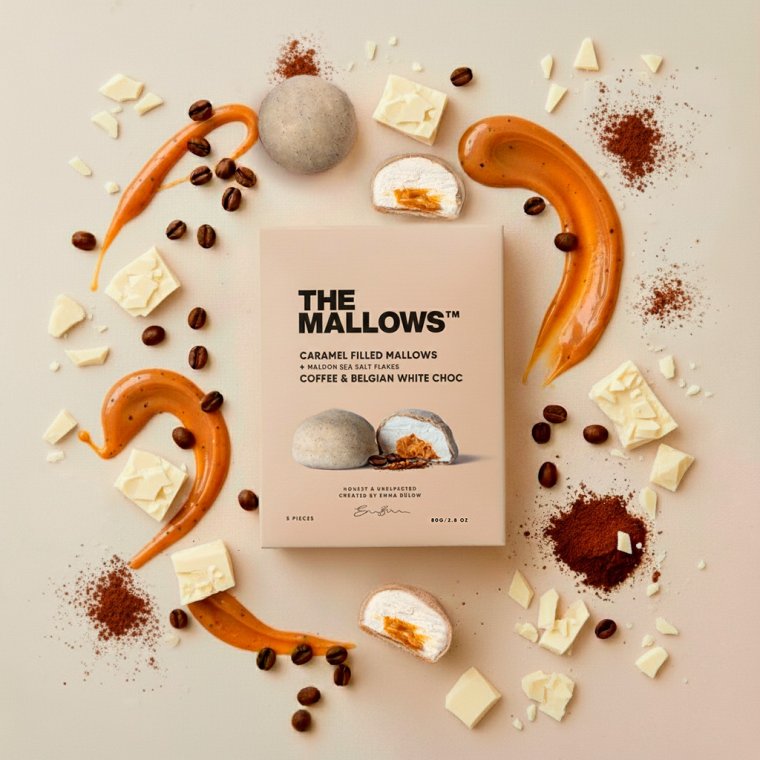 THE MALLOWS - Filled mallows - double caramel choc	 - 5 stk.