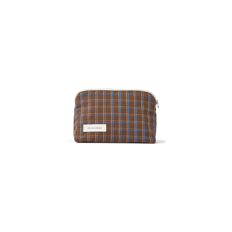 Studio Feder - CELIA MINI TOILETRY BAG - COTTON - CHESTNUT	