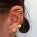 PICO - Cherry Crystal Stud - Forgyldt