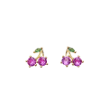 PICO - Cherry Crystal Stud - Forgyldt
