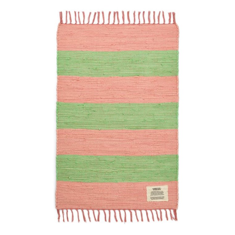 Bongusta - Chindi rug 60x90 - Bubblegum og Bright Green