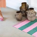 BONGUSTA - Chindi rug 45x60cm - pink & grass