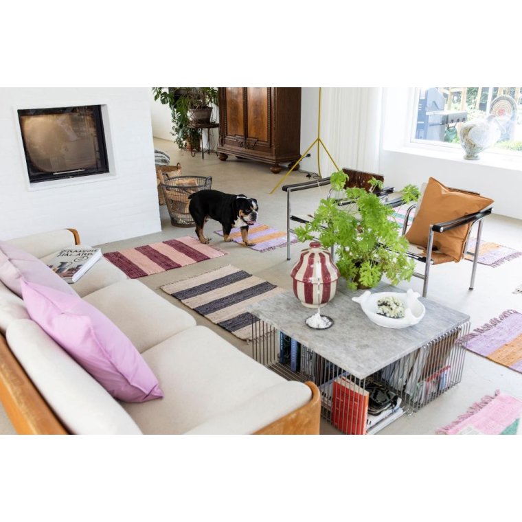 Bongusta - Chindi rug 60x90 - wine & peach