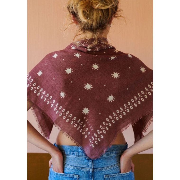 HABIBA - PALOMA SCARF - BURGUNDY
