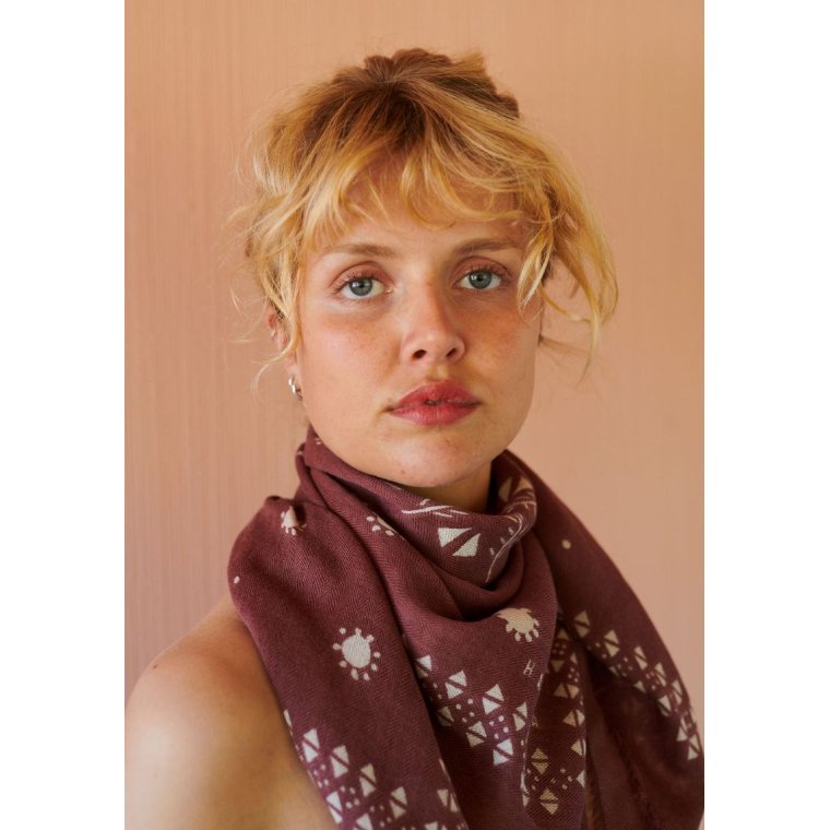 HABIBA - PALOMA SCARF - BURGUNDY