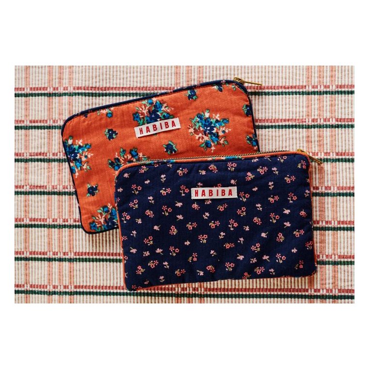 Habiba - FLEUR MINI chlutch - INDIGO