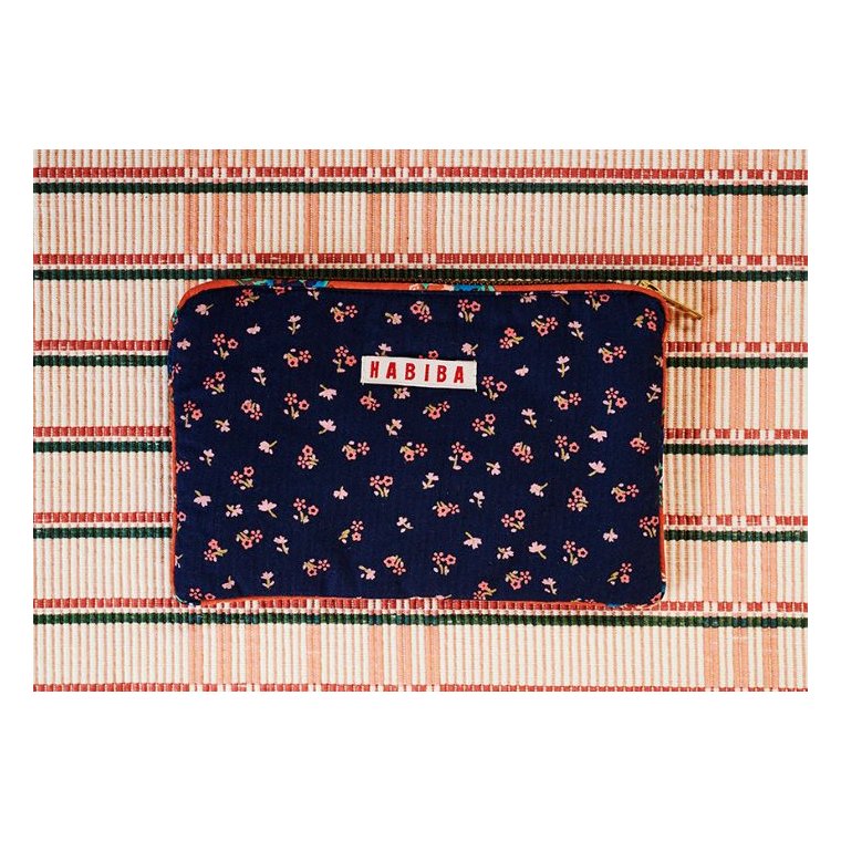Habiba - FLEUR MINI chlutch - INDIGO
