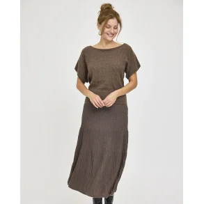 GORRIDSEN - Delfi Skirt Merino Long - Wood