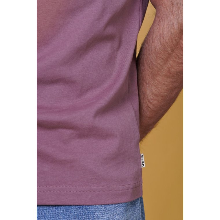 ELSK . EARTH KARMA BRUSHED T-SHIRT - DUSTY AUBERGINE