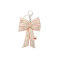Maanesten - Fabric Bow Keychain - Summer Stripes Peach
