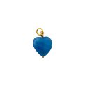 PICO - French Grande Heart Pendant - Blue - forgyldt