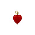 PICO - French Grande Heart Pendant - red - forgyldt