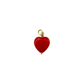 PICO - French Grande Heart Pendant - red - forgyldt