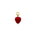 PICO - French Petite Heart Pendant - red - forgyldt