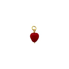 PICO - French Petite Heart Pendant - red - forgyldt