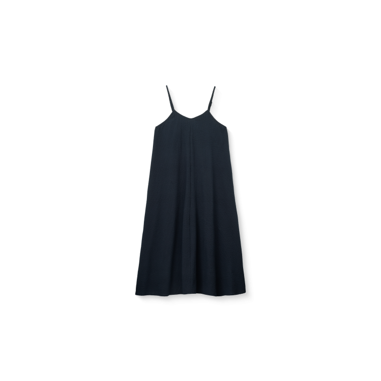 Studio Feder - GERDA DRESS - SEERSUCKER - NAVY