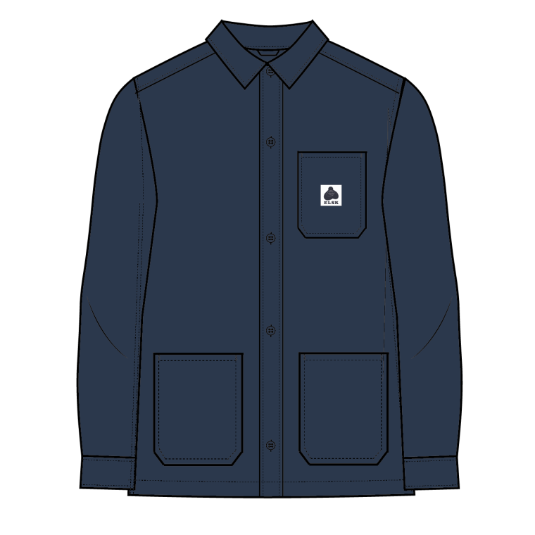 ELSK - HERRINGBONE MEN'S SIGNATURE OVERSHIRT - DARK NAVY