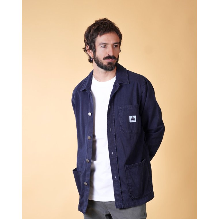 ELSK - HERRINGBONE MEN'S SIGNATURE OVERSHIRT - DARK NAVY