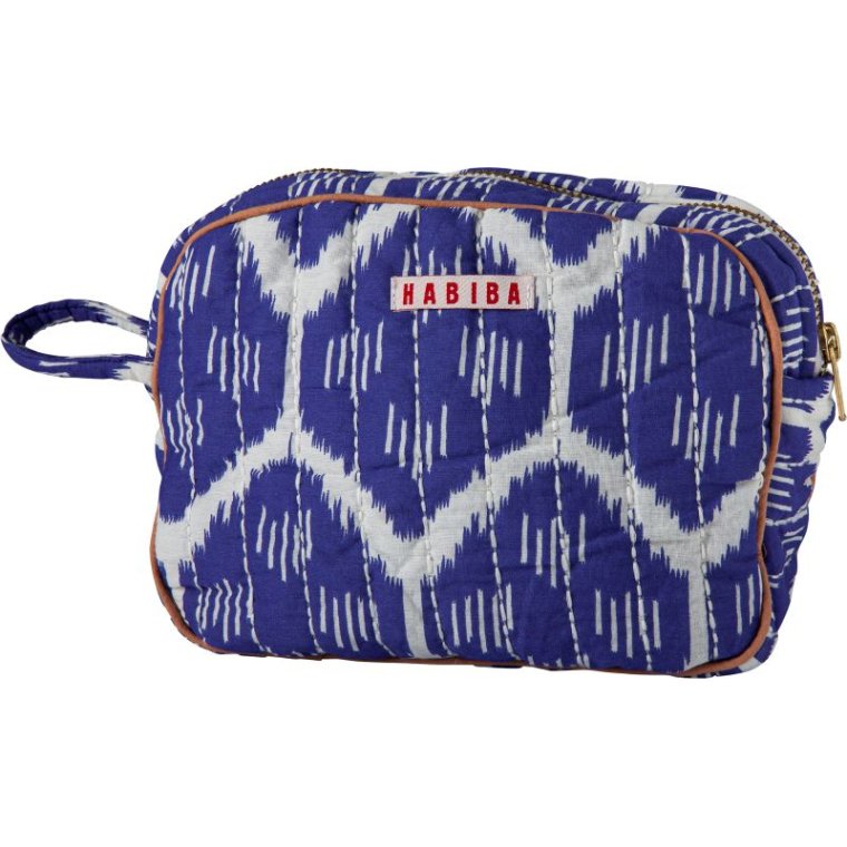 HABIBA - IKAT makeup clutch - japan blue 