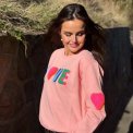 LULU�S LOVE - Love sweatshirt double heart - multi/rose
