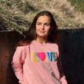 LULU�S LOVE - Love sweatshirt double heart - multi/rose