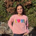 LULU�S LOVE - Love sweatshirt double heart - multi/rose