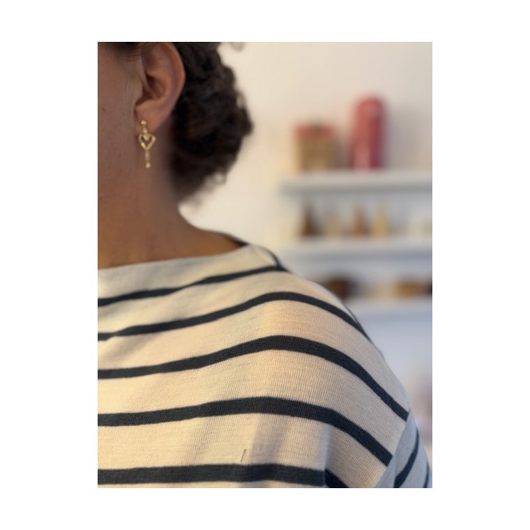 By Basics - 7045 dress long pleats & high neck - raw white/asphalt