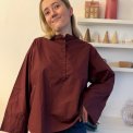 FRAU - Madrid wide sleeve shirt - Red Mahogany