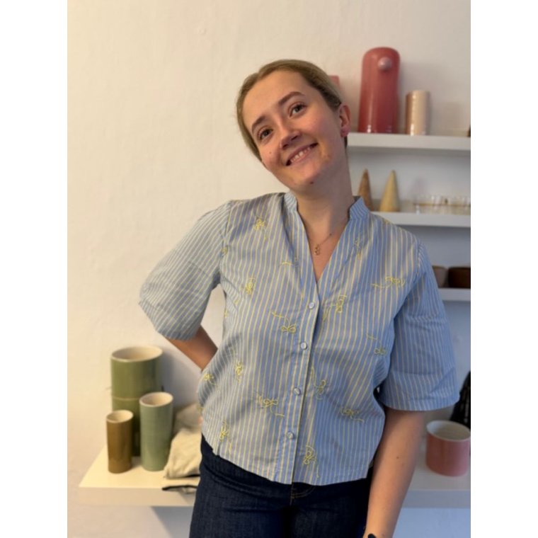 N�MPH - NUMELANIE SS SHIRT - Hydrangea