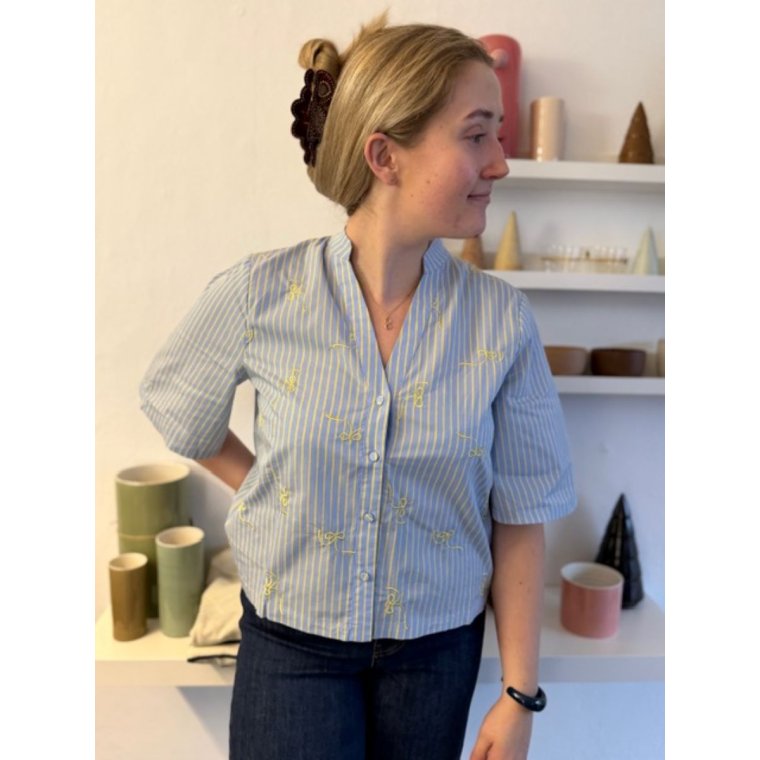 N�MPH - NUMELANIE SS SHIRT - Hydrangea