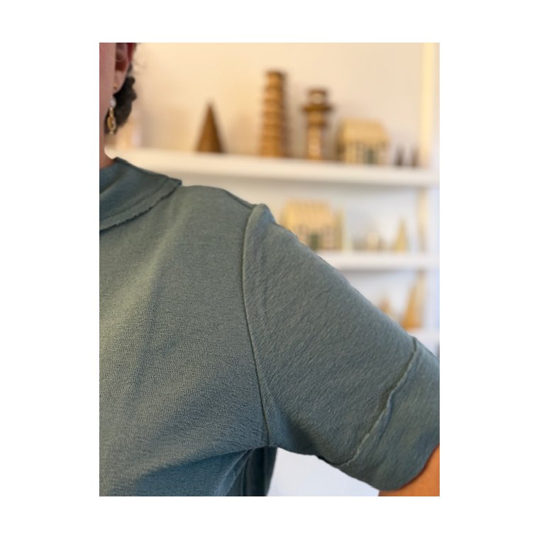 By Basics - 4070 shirt w raw edges ss - zinc