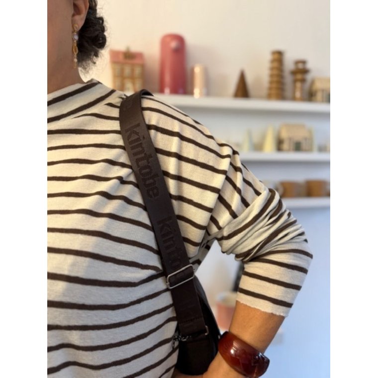 By Basics - 4025 wide shirt w/turtleneck - raw white/chestnut