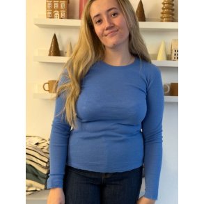 By Basics - 4002 shirt r-neck l/s - milky blue