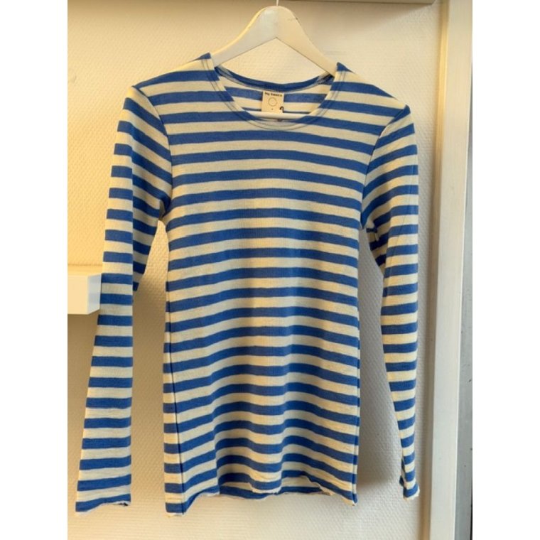 By Basics - 4002 shirt r-neck l/s - raw white/milky blue