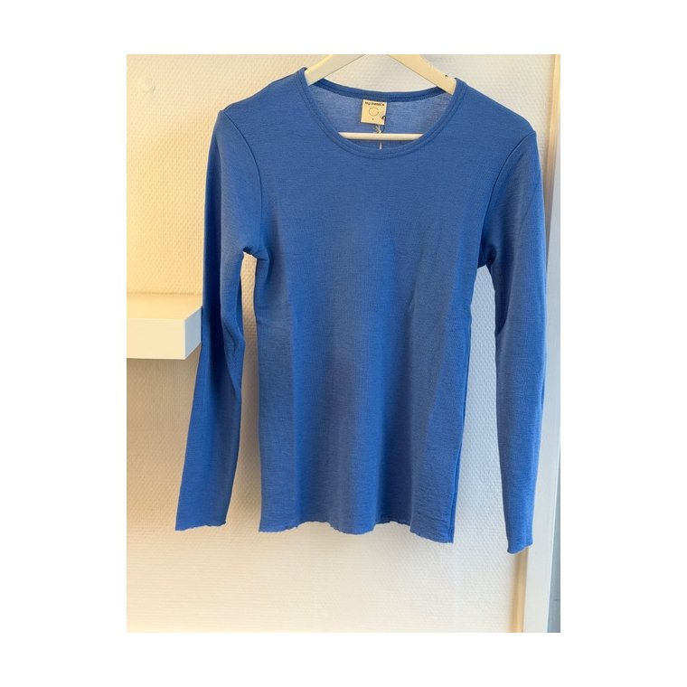 By Basics - 4002 shirt r-neck l/s - milky blue