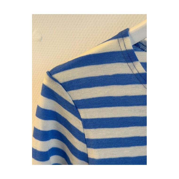 By Basics - 4002 shirt r-neck l/s - raw white/milky blue