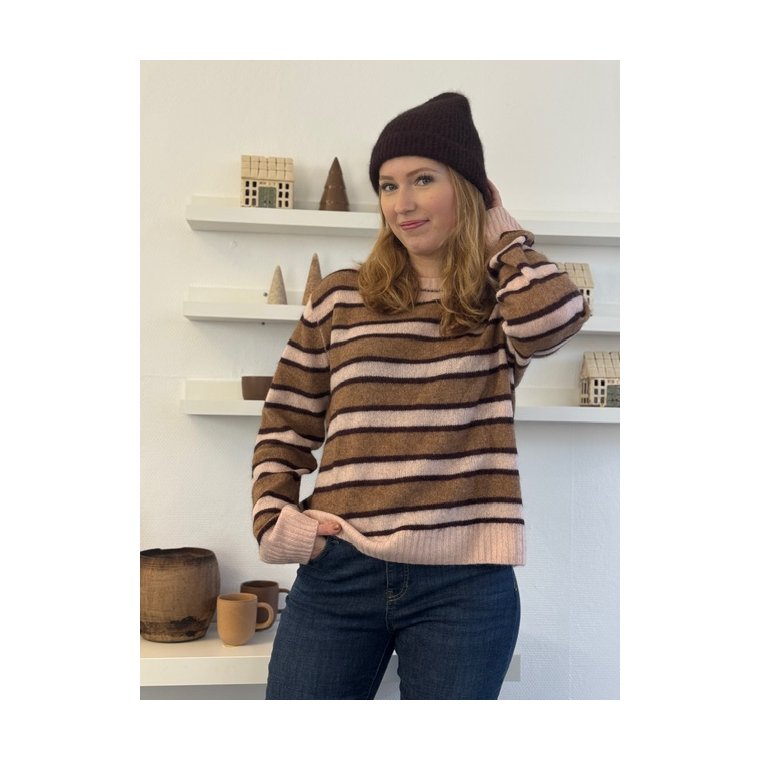 Six Ames - LILY STRIPE SWEATER - Dusty Blush Stripe