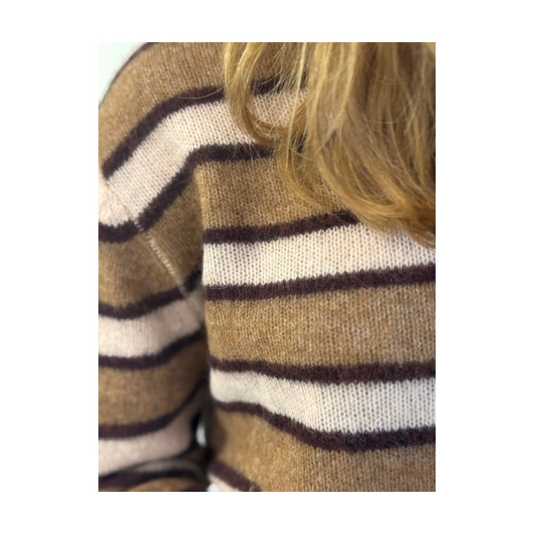 Six Ames - LILY STRIPE SWEATER - Dusty Blush Stripe