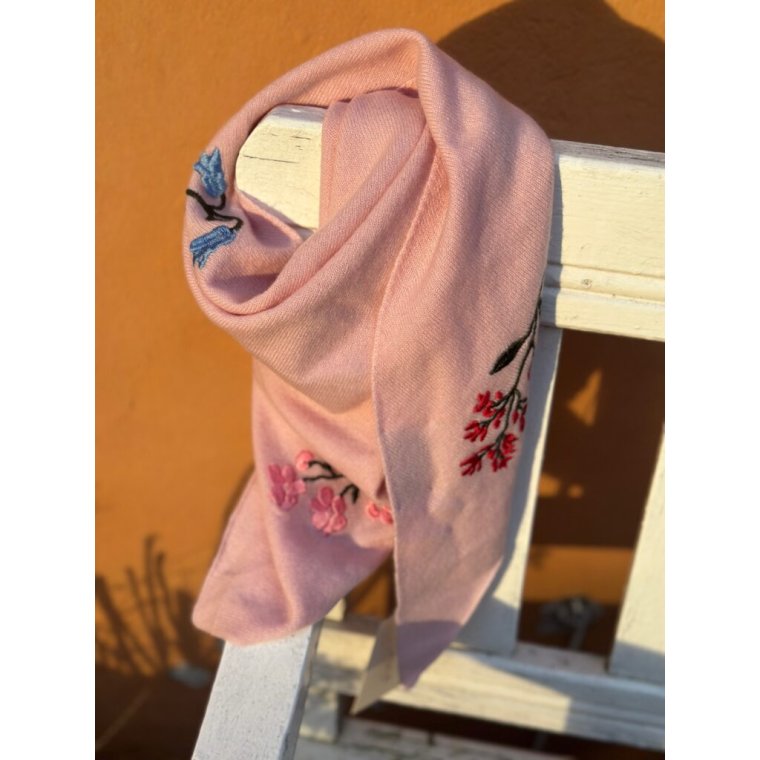 LULU�S LOVE - Cashmere small scarf flower - rose