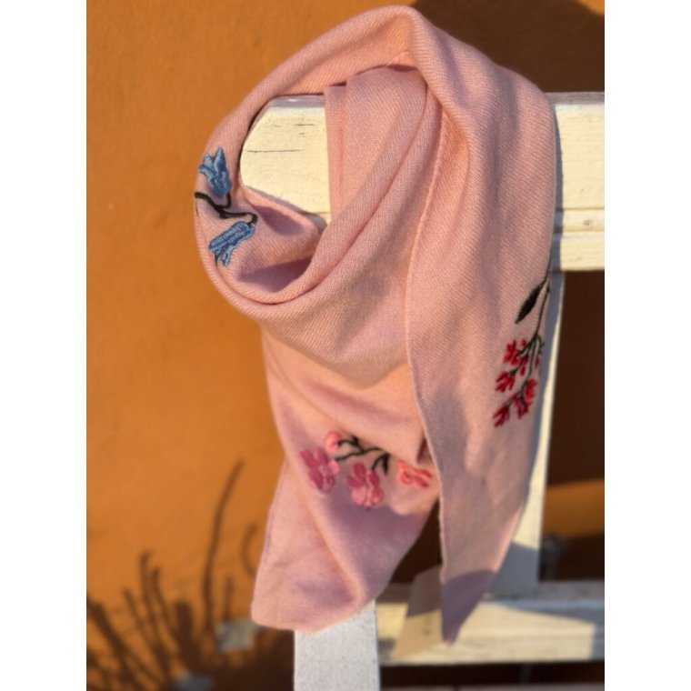 LULU�S LOVE - Cashmere small scarf flower - rose