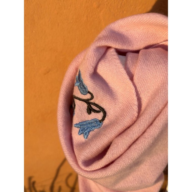 LULU�S LOVE - Cashmere small scarf flower - rose