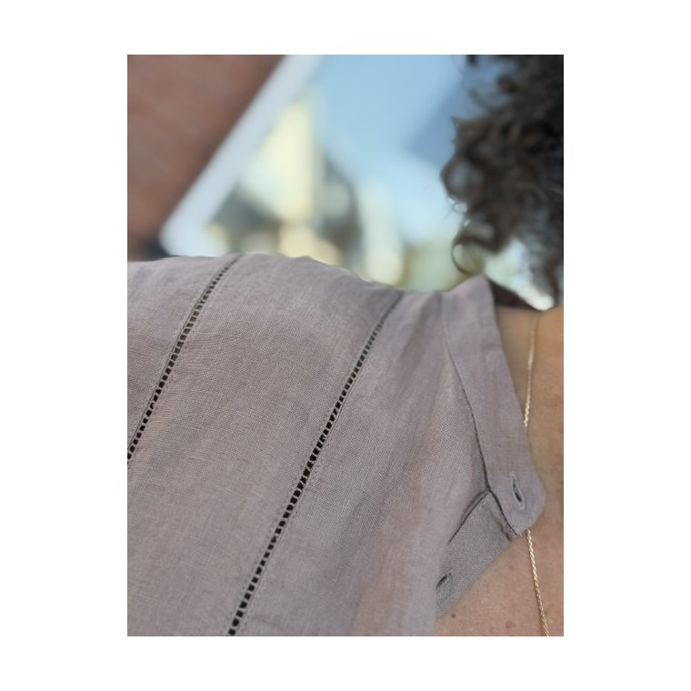 FRAU - Delhi ss pure linen deco shirt - Roebuck
