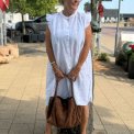 FRAU - Napoli pure linen deco knee dress - Bright White