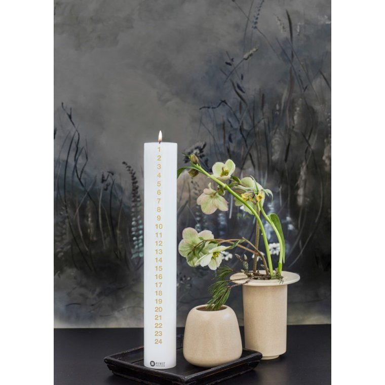 KunstIndustrien - December Candle, 5 x 30 cm. RSPO Stearin. EN 15426	
