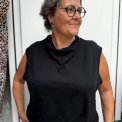 By Basics - 2009 box vest w/draped neck - black