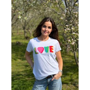 LULU�S LOVE - Love T-shirt short sleeves - Double heart - multi/white