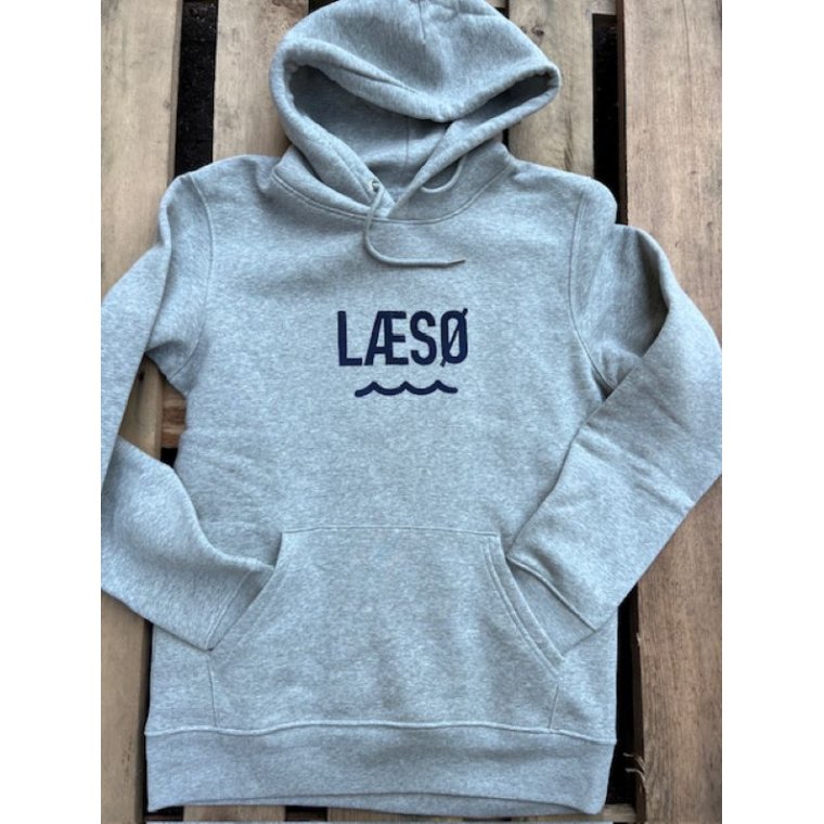 Grey Hoodie  m/Ls og blge - unisex