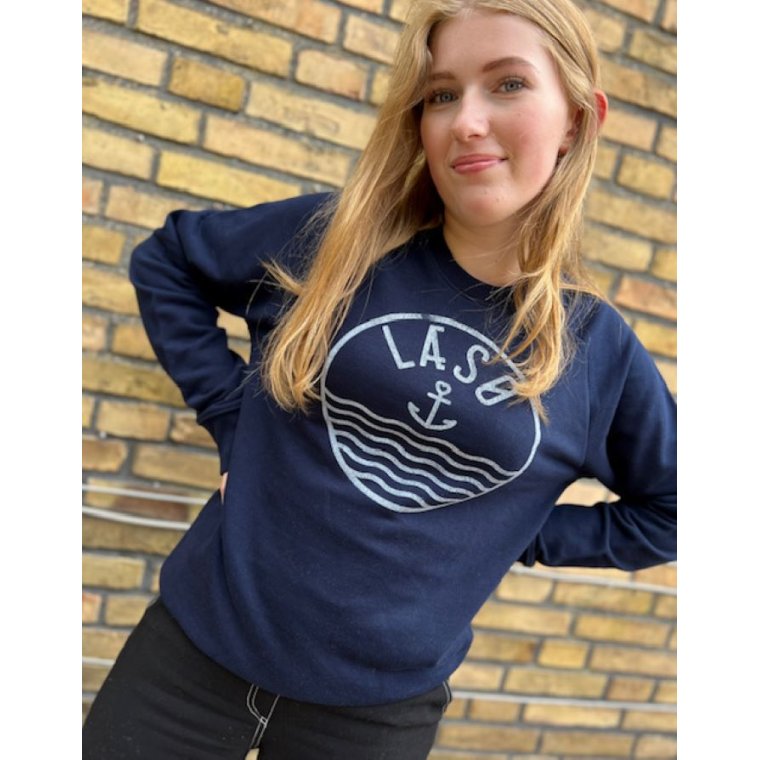 Unisex Sweat m/ Ls i rundt motiv - navy