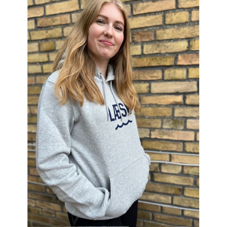 Grey Hoodie  m/Ls og blge - unisex