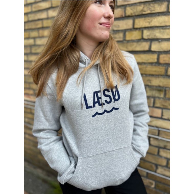 Grey Hoodie  m/Ls og blge - unisex